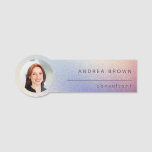 Glitter Photo Professional Custom Name Tag