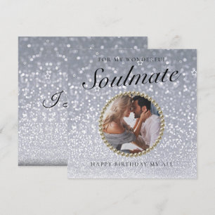Glitter Photo Romantic Girlfriend Birthday Card