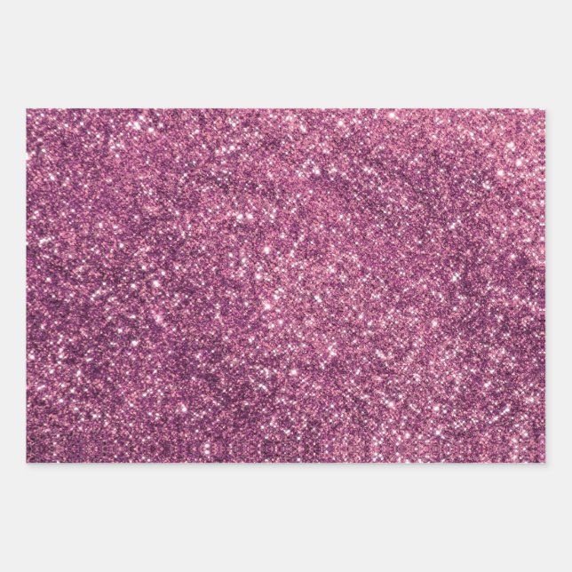 Glitter Pink Blue Gold Turquoise Wrapping Paper Sheet (Front)