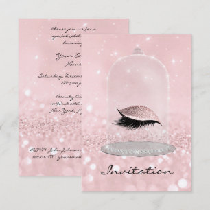 Glitter Pink Blush Diamond Vip Lashes Eye Glitter Invitation