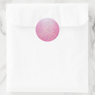 Glitter Pink Cheetah Print Classic Round Sticker