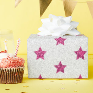 Glitter Pink Color Simple Design Gift Wrapping Paper