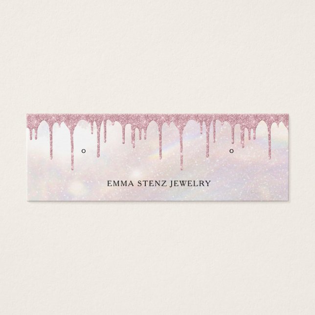 Glitter Pink•Earring Hoops Studs Mini Display Card (Front)