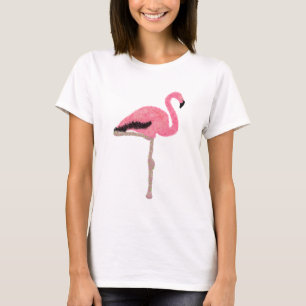 Glitter pink flamingo beach Christmas T-Shirt