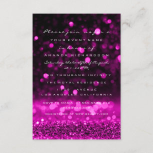 Glitter Pink Fuchsia Wedding Bridal Sweet 16th Invitation