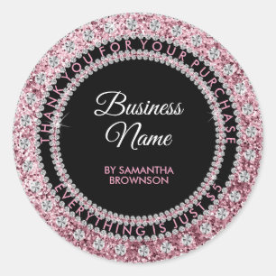 Glitter Pink Girly Jewellery Bling Classic Round Sticker