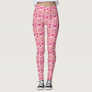 glitter pink heart vibrant romantic leggings