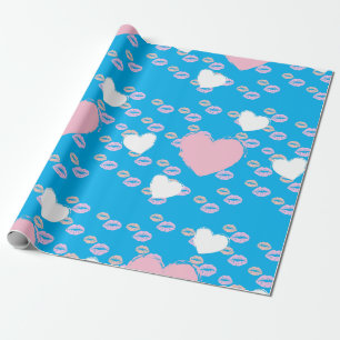 glitter pink heart vibrant romantic wallpaper wrapping paper