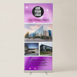 Glitter Pink Marble Splash Liquid trade show Re Retractable Banner