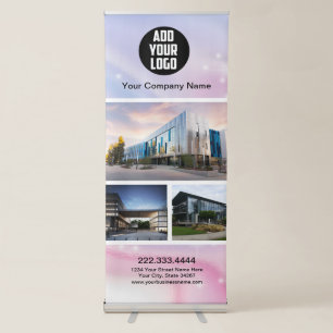 Glitter Pink Marble Splash Liquid trade show Retractable Banner