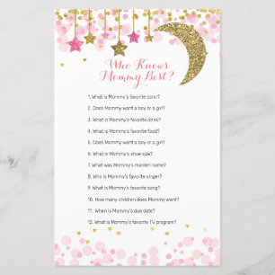 Glitter pink moon Watercolor Who Knows Mummy Best