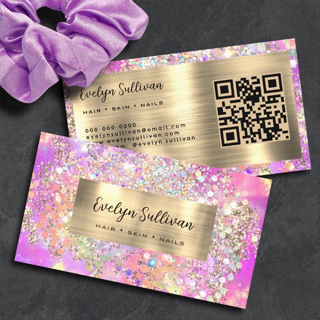 Glitter pink opal business card (Creator Uploaded)