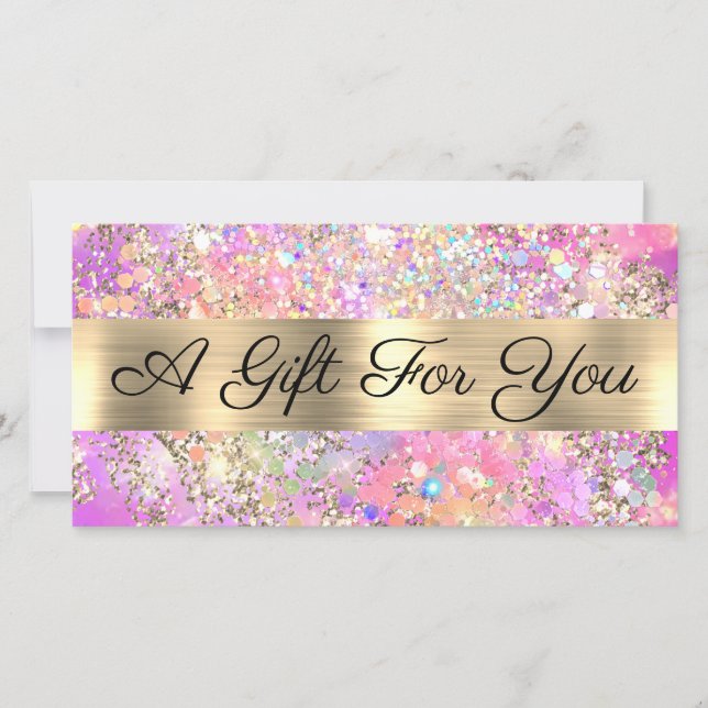 Glitter pink opal gift certificate (Front)