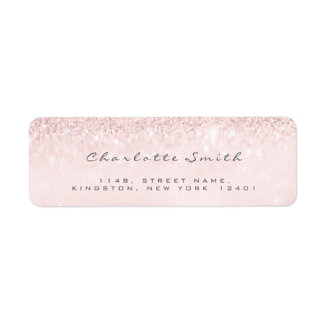 Glitter Pink Pastel  RSVP Return Address Labels (Front)