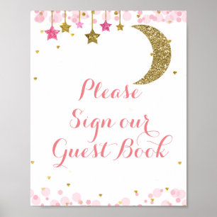 Glitter Pink Please Sign our Guest Book.