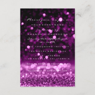 Glitter Pink Purple Wedding Bridal Sweet 16th Invitation