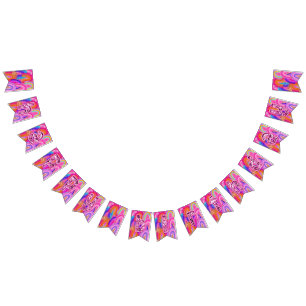 Glitter Pink Rainbow Gold Happy Birthday Bunting
