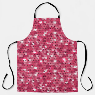 Glitter pink sequin pattern apron