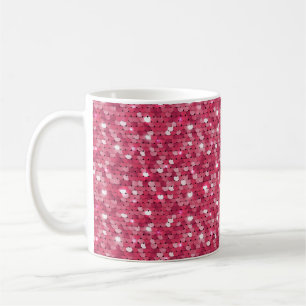 Glitter pink sequin pattern coffee mug