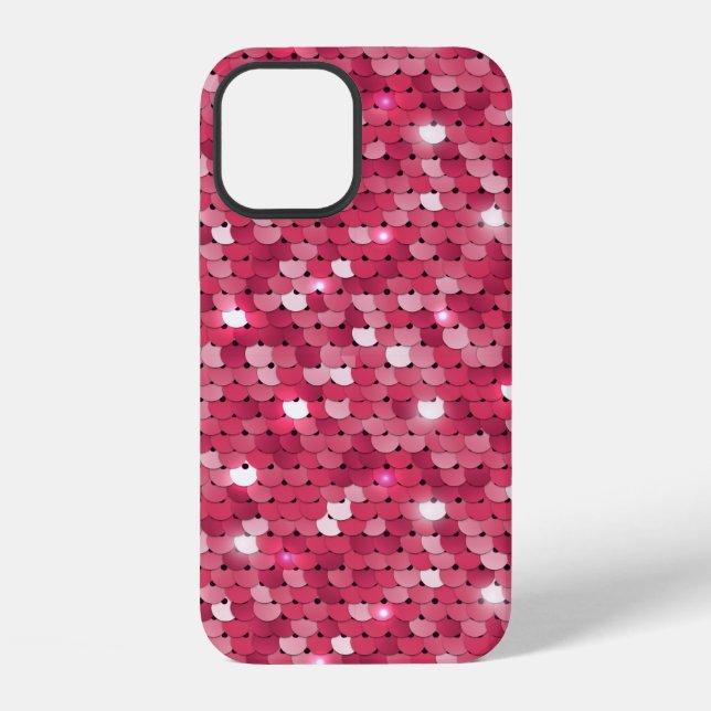 Glitter pink sequin pattern iPhone case (Back)