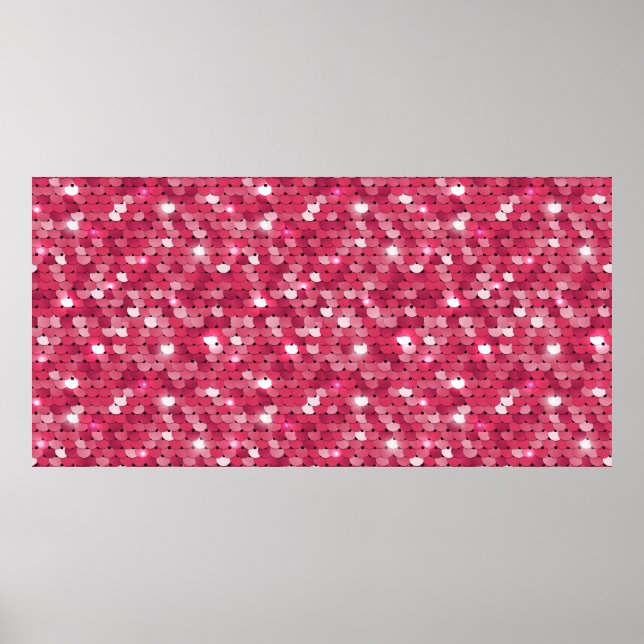 Glitter pink sequin pattern poster (Front)