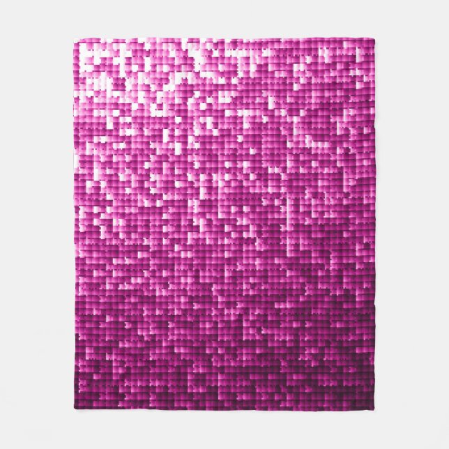 Glitter pink sequins fleece blanket (Front)