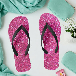 Glitter Pink Slippers for Women - Elegant Flip Flops