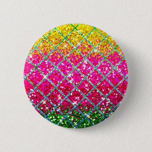 Glitter Pink Snakeskin 6 Cm Round Badge