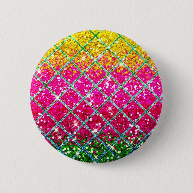 Glitter Pink Snakeskin 6 Cm Round Badge (Front)