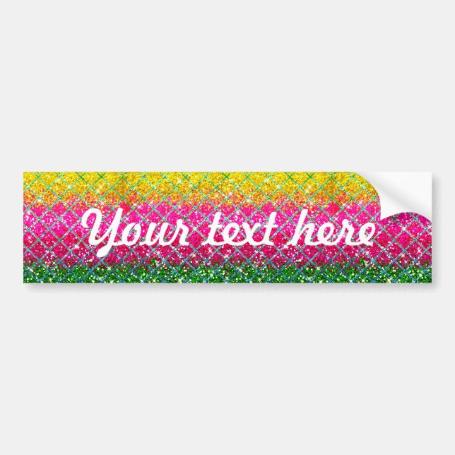 Glitter Pink Snakeskin Bumper Sticker (Front)