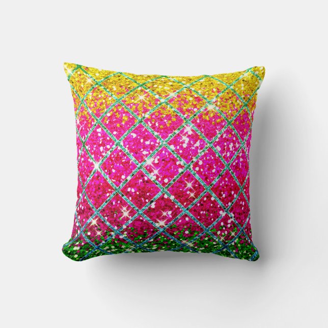 Glitter Pink Snakeskin Cushion (Front)
