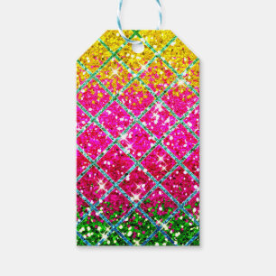 Glitter Pink Snakeskin Gift Tags