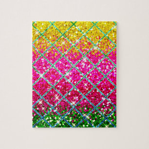 Glitter Pink Snakeskin Jigsaw Puzzle
