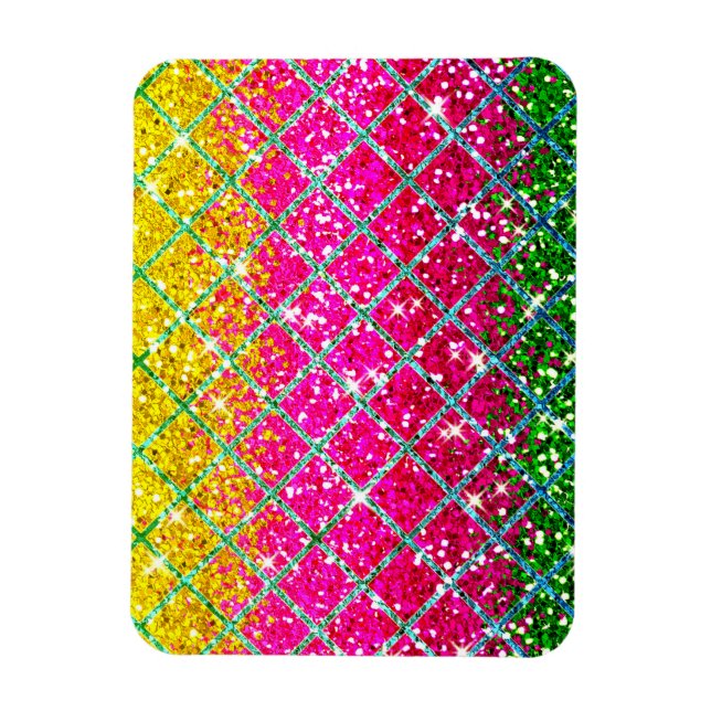 Glitter Pink Snakeskin Magnet (Vertical)