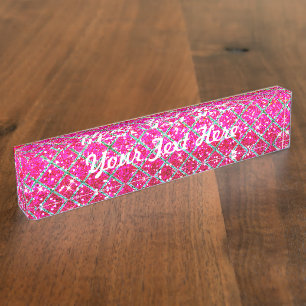 Glitter Pink Snakeskin Nameplate