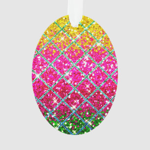 Glitter Pink Snakeskin Ornament