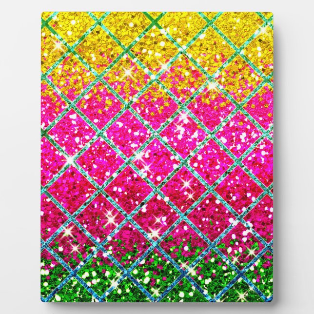 Glitter Pink Snakeskin Plaque (Front)