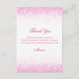 Glitter Pink Thank You Cards