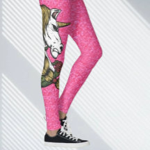 Glitter Pink Unicorn  Leggings