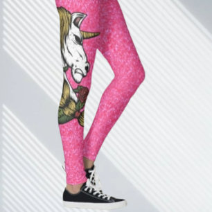 Glitter Pink Unicorn  Leggings