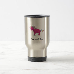 Glitter pink unicorn travel mug