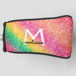 Glitter Pink Yellow Gold Colourful Sparkle Golf Head Cover
