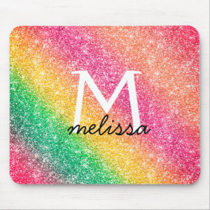 Glitter Pink Yellow Gold Sparkle Gradient Mouse Mat