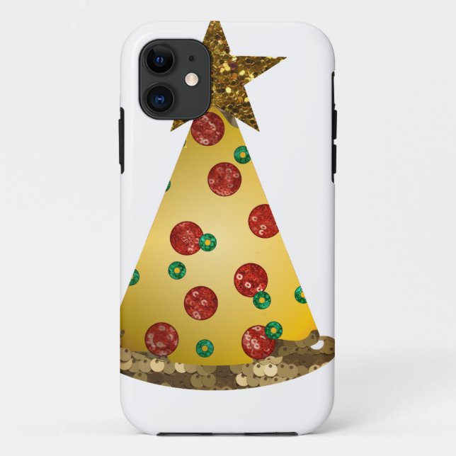 glitter pizza christmas tree Case-Mate iPhone case (Back)