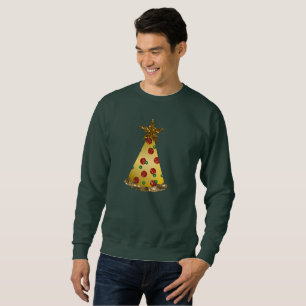 glitter pizza christmas tree mens sweatshirt