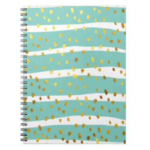 Glitter polka dots and stripes illustration patter notebook