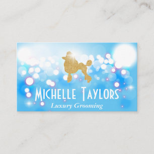 Glitter Poodle Bokeh Glow Shimmer Business Card