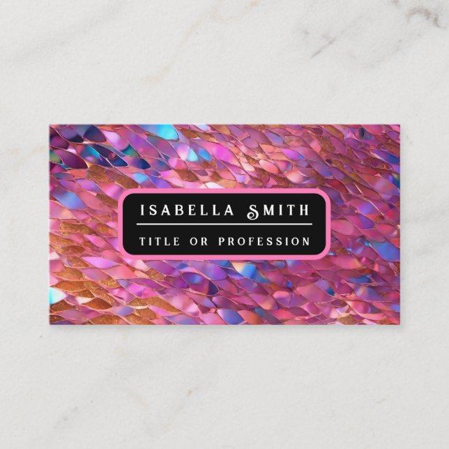 Glitter Popular Opal Holographic Collection Business Card (Front)