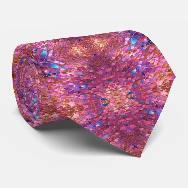 Glitter Popular Opal Holographic Collection Tie (Rolled)