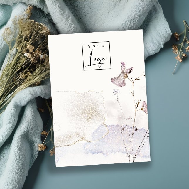 Glitter Pressed Flowers Blank Logo Jewellery Displ Business Card (Creator Uploaded)